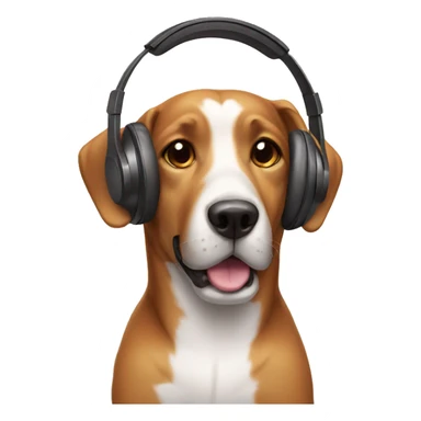Dog with headphones  sticker