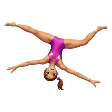 A skilled acrobat mid-air, executing a breathtaking flip with perfect control. The pose radiates strength, balance, and agility. The background suggests a dynamic performance space, with stage lights or a competition arena, emphasizing motion, precision, and teamwork. sticker