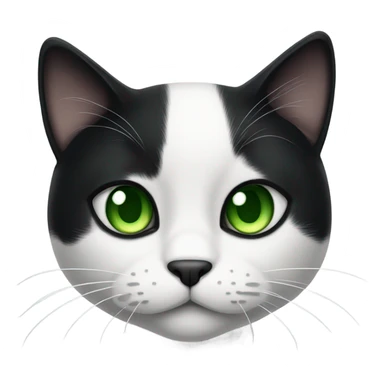Black and white cat with green eyes sticker