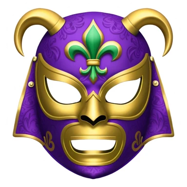 Louisiana themed luchador mask with fleur-de-lis and Mardi Gras colors sticker