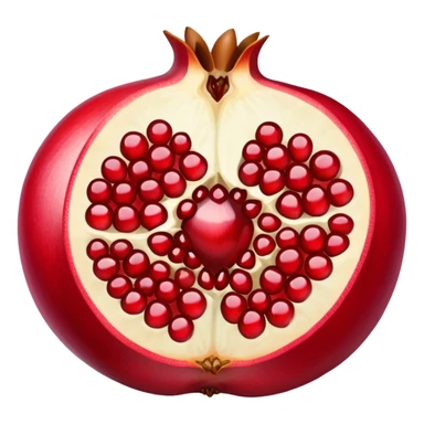 cut-open pomegranate showing the shiny, ruby-red seeds inside sticker