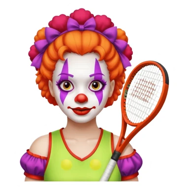 tennis player female clown sticker