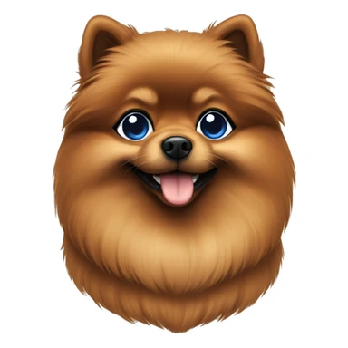 a cute brown pomerian with blue bows sticker