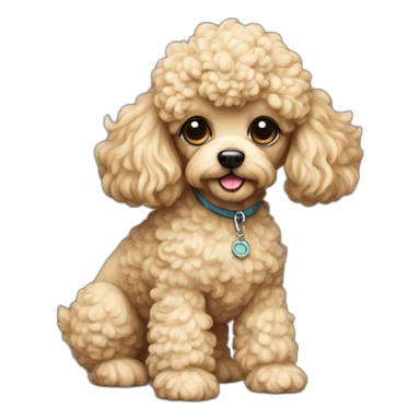 Dog poodle miniature full-height sticker