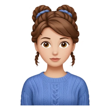 Mujer, pelo castaño, recogido, guapa, jersey invierno sticker