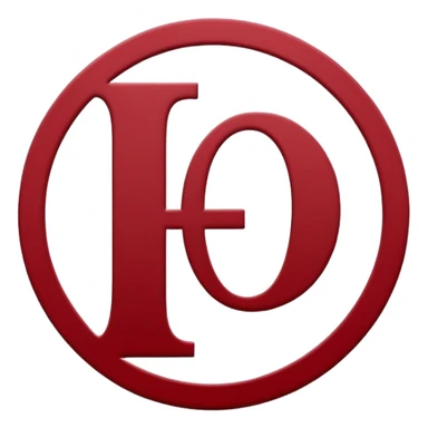 a letter F in white color surrounded with a circle deep red circle, the whole combination has a liquid texture to it and is giving the mackintosh vibes sticker