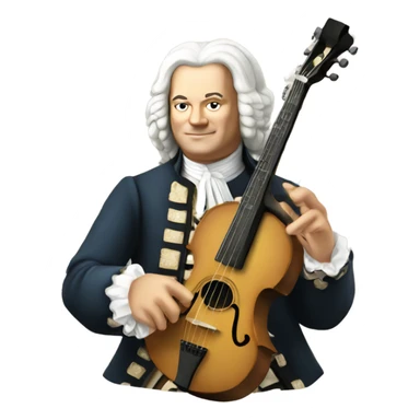 Johann Sebastian Bach cartoon holding banjo sticker