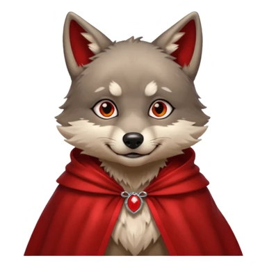 Vampire Pet, Tiny wolf in red collar cloak, red eye sticker