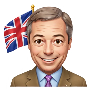 Nigel Farage waving a flag sticker