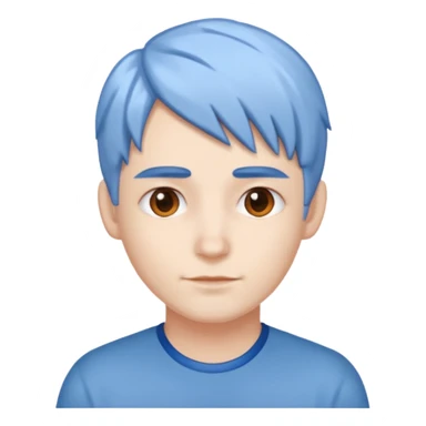 He was born with fair skin and slightly  white and blue hair. sticker