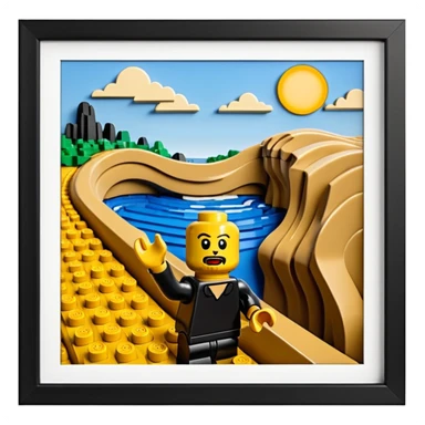 Edvard munch the scream landscape in Lego sticker