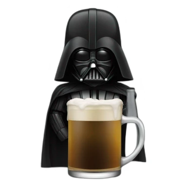 Dark vador drink a beer sticker