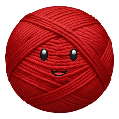 Rolled Yarn Ball red sticker