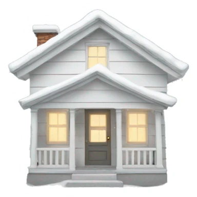 snow falling on a white little house sticker