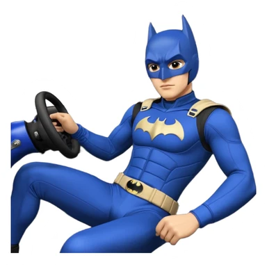 full size real-appearance road racing sexy muscular Batman’s masculine midnight-colored tight outfit 1970’s tv style dark knight stealthy accurate sporty safe plush deluxe off-road pursuit drifting car lexus (black hair,reclining and relaxed torso and shoulders back against seat) rallycross kart  sticker