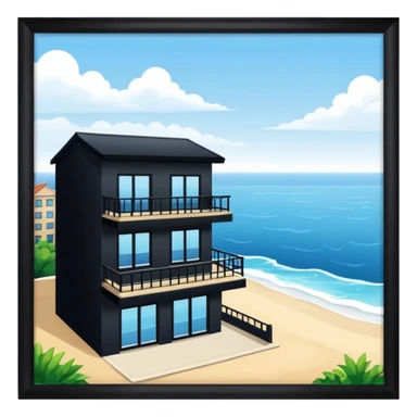 apartment with sea view sticker