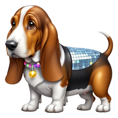 Basset hound disco ball sticker