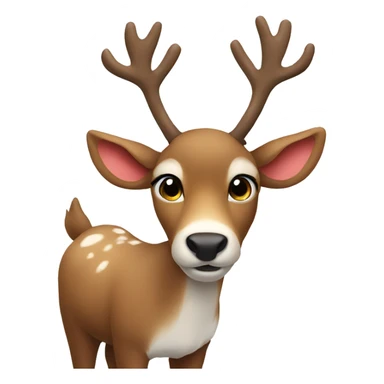 Reindeer with white bow  sticker