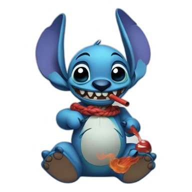 Stitch with hookah sticker