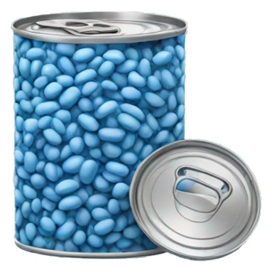 Can of blue beans sticker