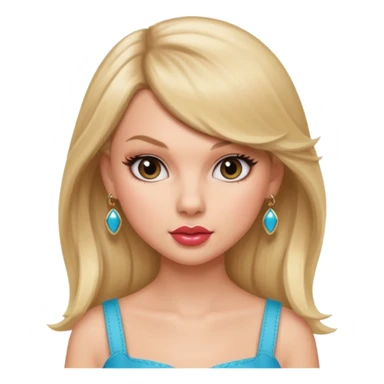 taylor swift as pretty bratz baddie, blonde hair sticker