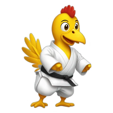 Poule qui fait du judo sticker