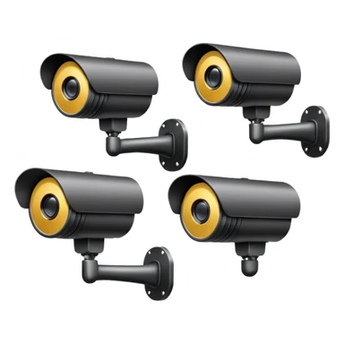 Four cctv cameras linked together  sticker