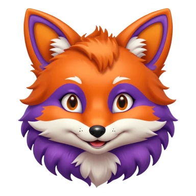 Purple colored retro fox sticker