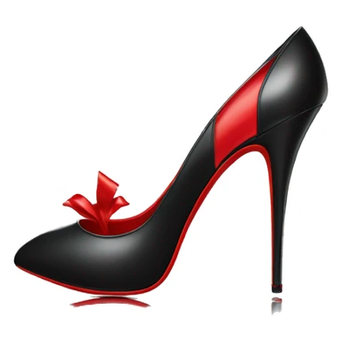Black high stiletto heel with red bottoms sticker