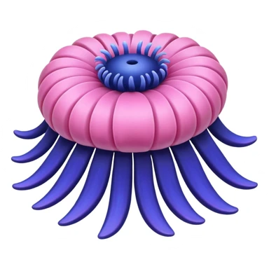 sea anemone blue pink sticker