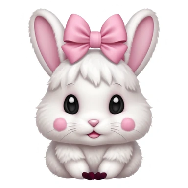 Baby bunny with coquette bow on ear sticker