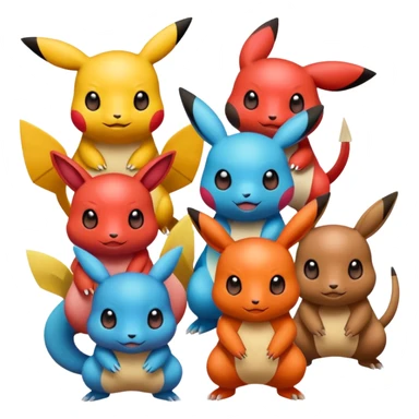 freindly pokemans helping each other  sticker