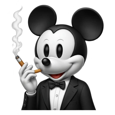 mickey mouse smoking sticker