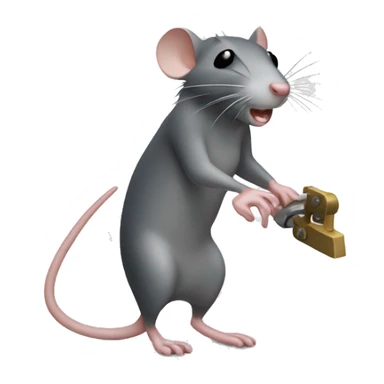 a rat pressing a lever sticker