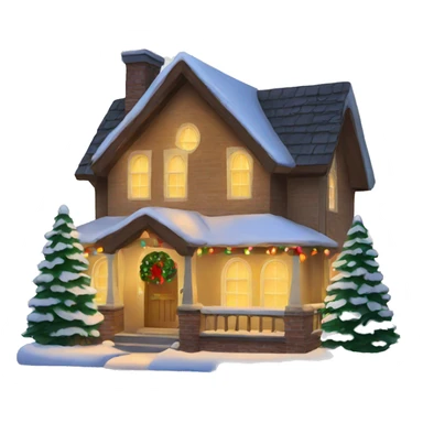 christmas home with lights sticker
