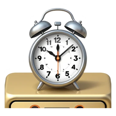 ringing alarm clock on a nightstand sticker