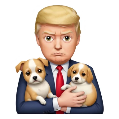 Trump farting on a dog sticker