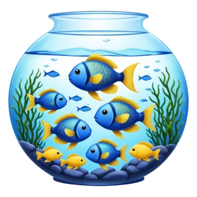 large aquarium with blue and yellow fish  sticker