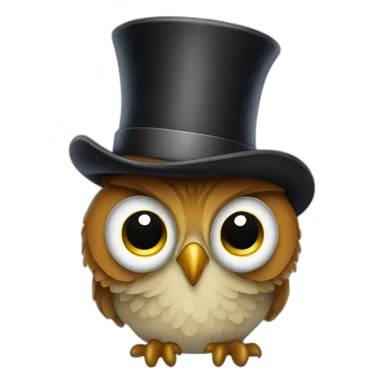 Owl wearing a tophat sticker
