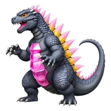 godzilla with pink crystal dorsal plates yellow eyes and grey skin sticker