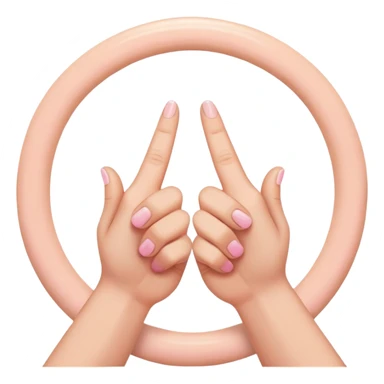 hand gesture with thumb above index finger forming a circle, middle finger and ring finger intertwined, pinky finger slightly spaced out sticker