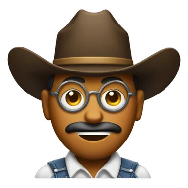 cowboy emoji with monocle sticker
