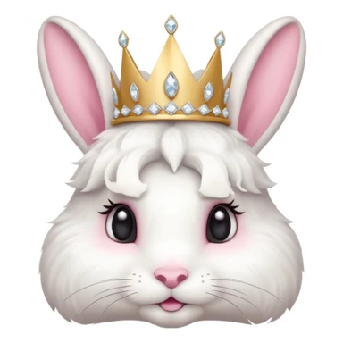 Rabbit King – fluffy white bunny with a small diamond tiara.
 sticker