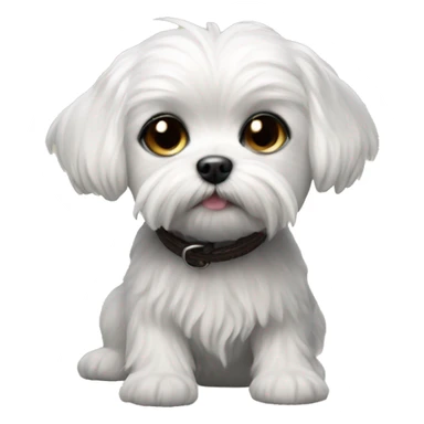 realistic toothless mini maltese dog sticker