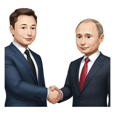 elon musk shaking hands with putin sticker