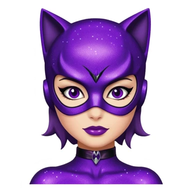 glitter purple Cat woman sexy sticker