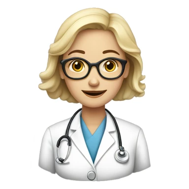 Dessine moi une image humoristique d'un docteur femme tres professionel  sticker
