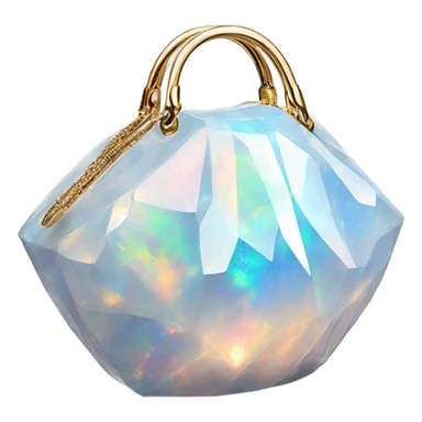 opal Crystal gemstone covered tote handbag sticker