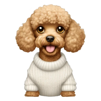Light brown toy poodle wearing white sweater  sticker