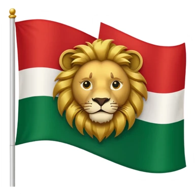 Small Lion and sun logo at the middle of flag in the red white and green flag(up to down ) sticker